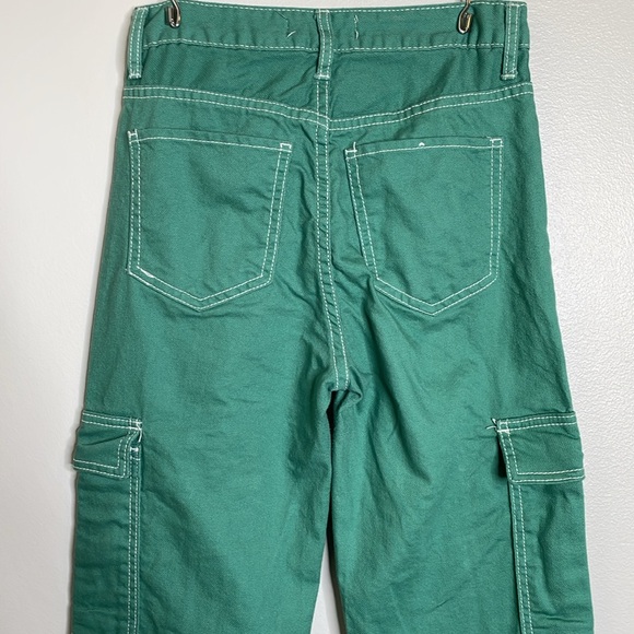 S.O.N.G 90’s Boyfriend Cargo Pants High Rise Green Size 1/25 - Picture 7 of 15